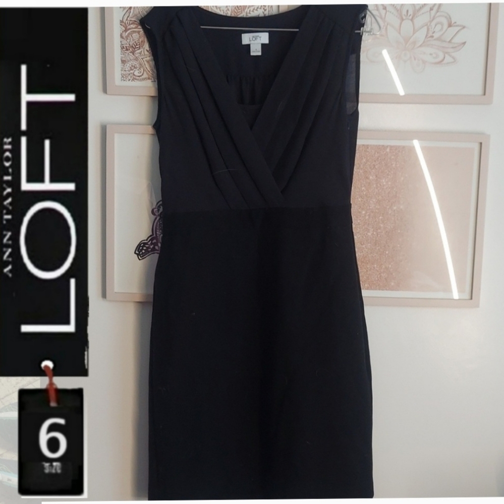Ann Taylor Loft size 6, blue and black dress